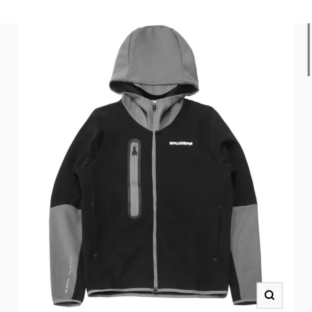 NWT RawGear Pro Tech Track Hoodie Black & Gray Size Large